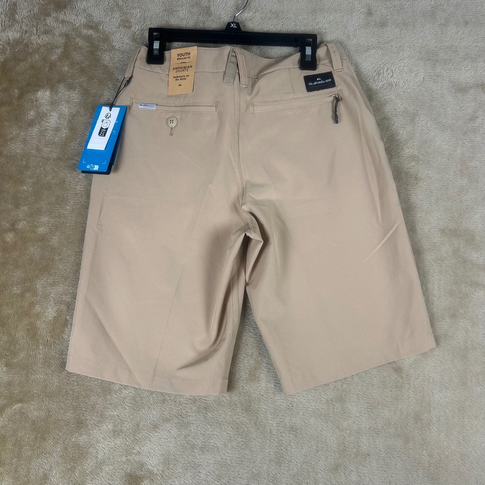 Quiksilver Youth Amphibian Shorts Khaki Tan Hybrid Walkshorts Size 12 New - Picture 6 of 9